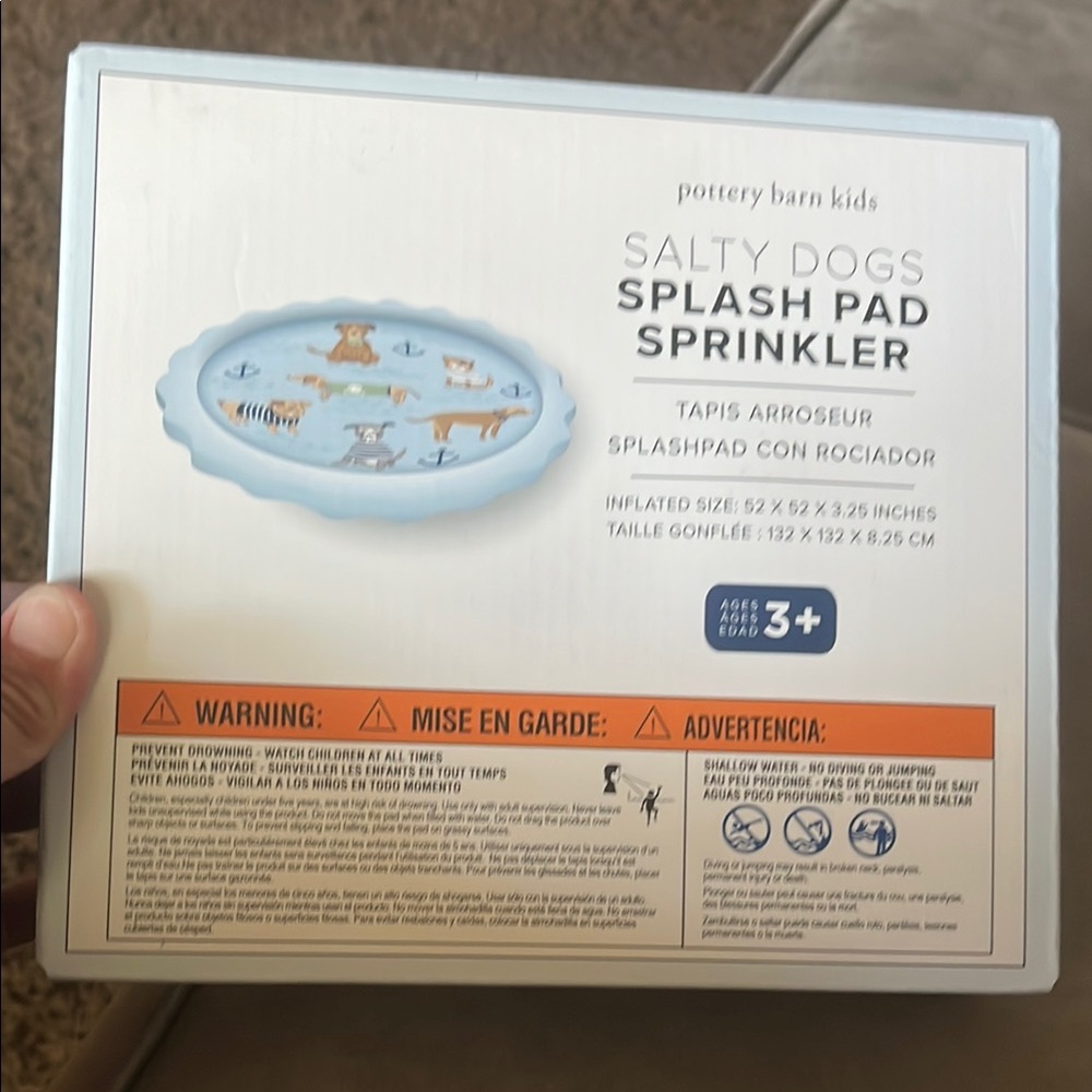 Pottery Barn Kids Blue Salty Dogs Splash Pad water, sprinkler, summer Swim New